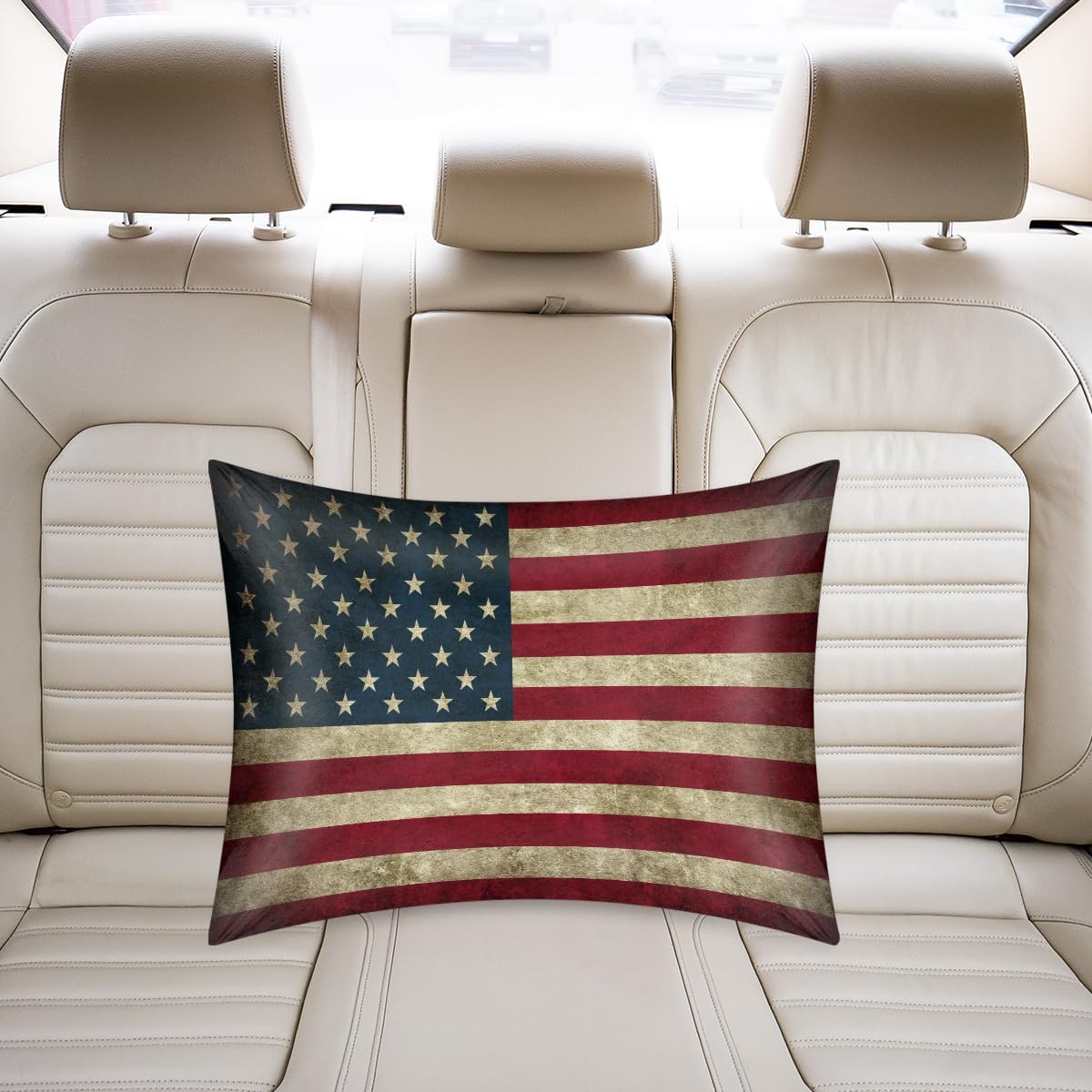 American Flag Retro Satin Silk Pillowcase for Hair and Skin Pillow Cases Standard Size Soft Silk Pillow Case with Envelope Closure Print…