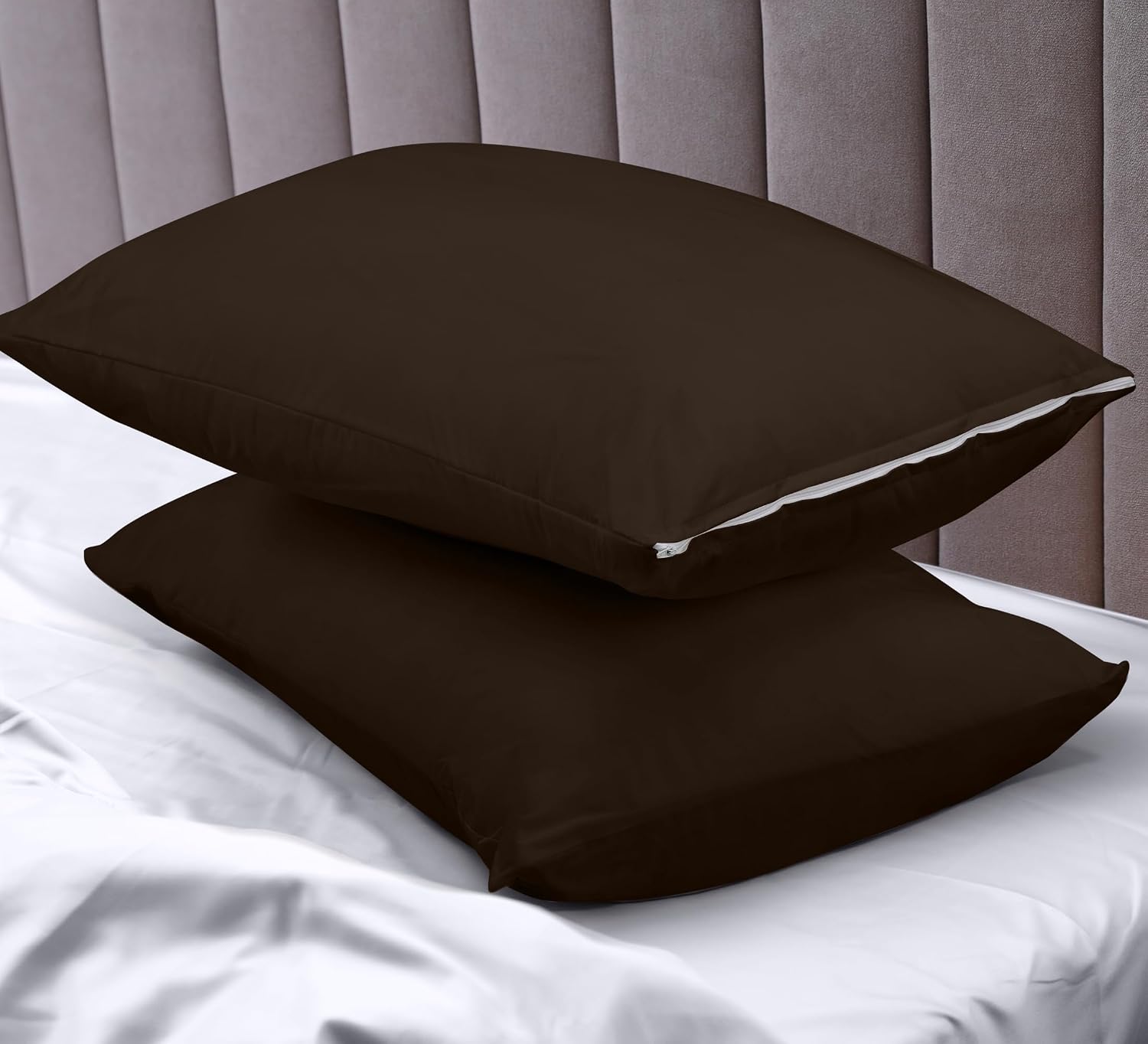 Utopiabedding Utopia Bedding 100% Waterproof Pillow Protectors with Zipper Standard Size (Set of 2), Bed Bug and Dust Mite Proof Zippered P…