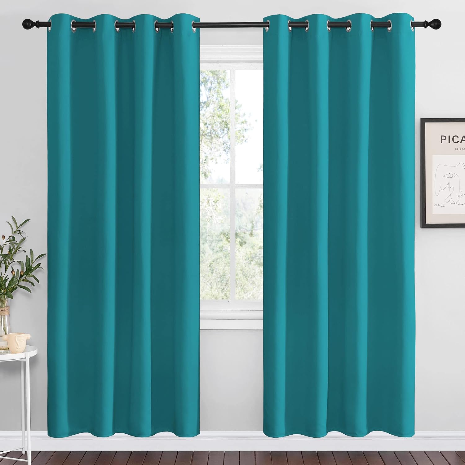 Nicetown Room Darkening Curtains 78 inch Length 2 Panels, Thermal Insulated Grommet Blackout Curtains for Modern Casual Elegant Bedroom Kid…