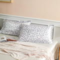 Lcbd Satin Pillowcase for Hair and Skin, Grey Leopard Printed Pillow Cases Set of 2, Standard Size Cheetah Print Silk Satin Pillow Covers f…