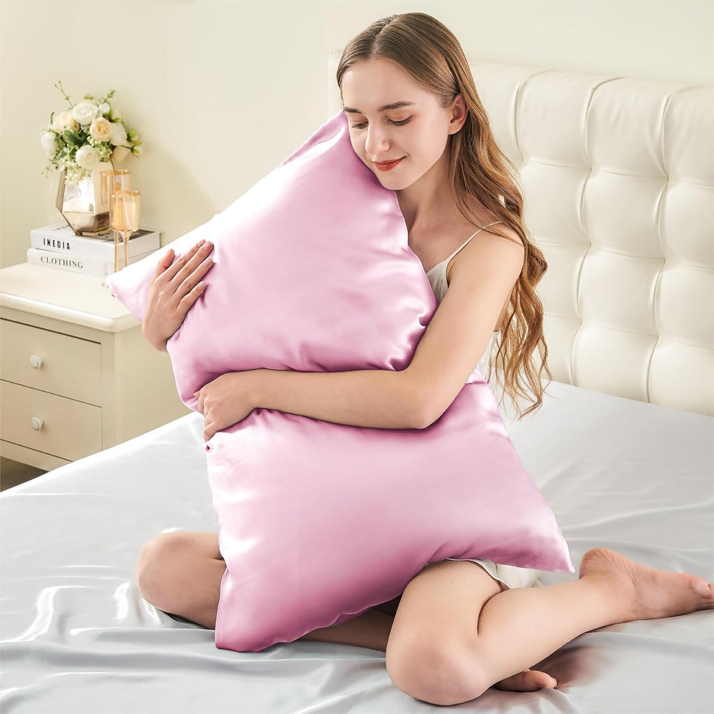 Infiixso Mulberry Silk Pillowcase for Hair and Skin, Silk Pillow Case Standard Size with Hidden Zipper 20x26 Inches, Extraordinary Smooth a…