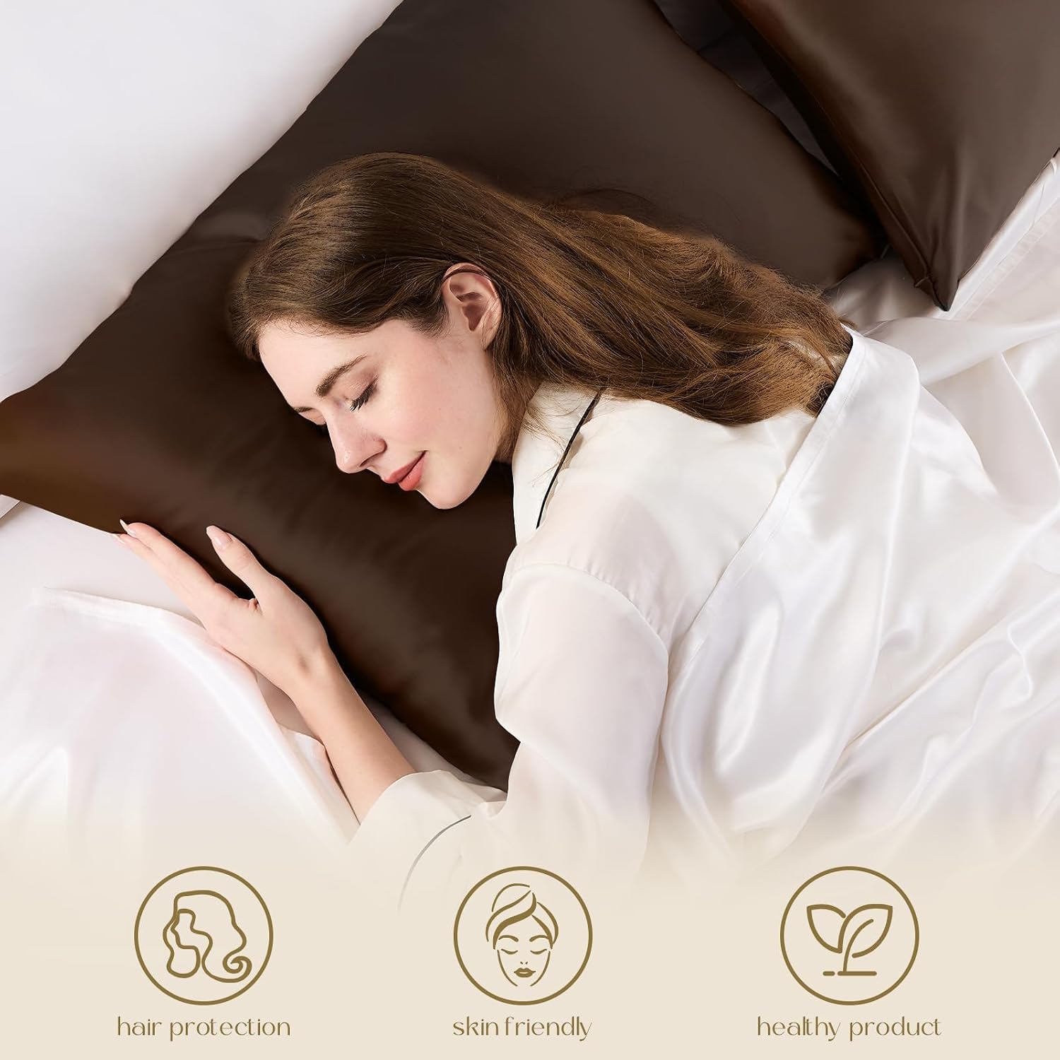 Zimasilk 100% Pure Mulberry Silk Pillowcase for Hair and Skin everyday comfort, Soft and Smooth, Both Sides Grade 6A Silk,600 Thread…