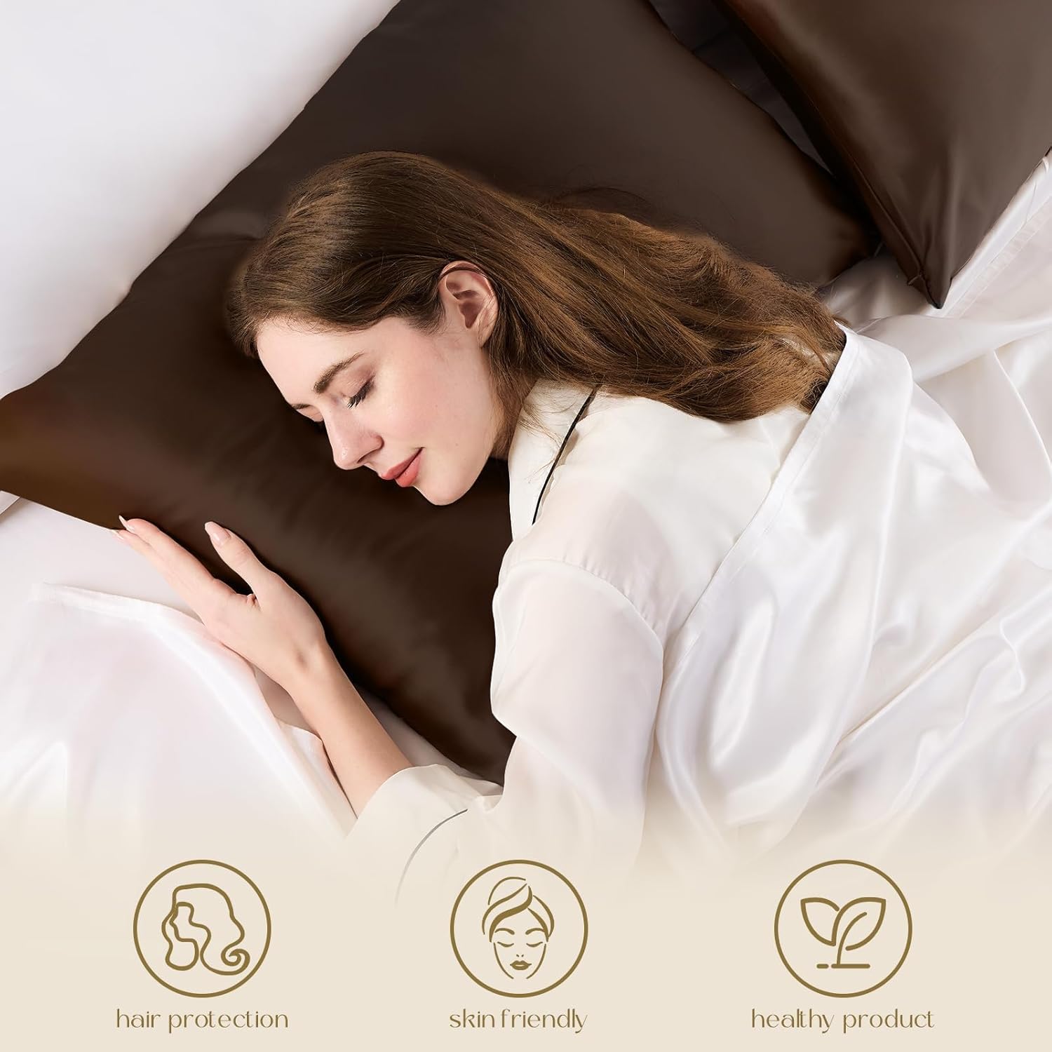 Zimasilk 100% Pure Mulberry Silk Pillowcase for Hair and Skin everyday comfort, Soft and Smooth, Both Sides Grade 6A Silk,600 Thread…
