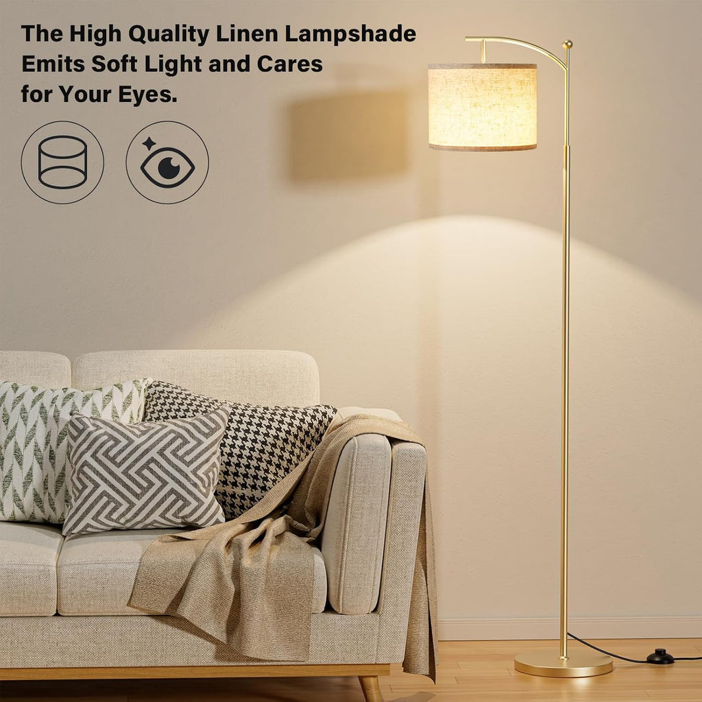 Ambimall 60" Gold Floor Lamp with Remote Control and Stepless Dimmable Bulb, Colors Temperature & Brightness Adjustable, Modern Floor…