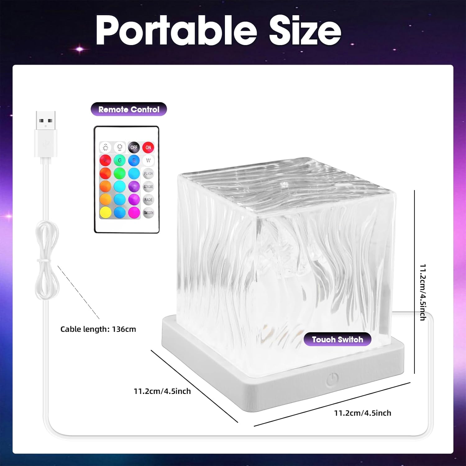 Northern Lights Projector, 16 Colors Aurora Cube Shower Lamp Projector with Remote and 3D Ocean Water Ripple Lamp for Bedroom, Galaxy…