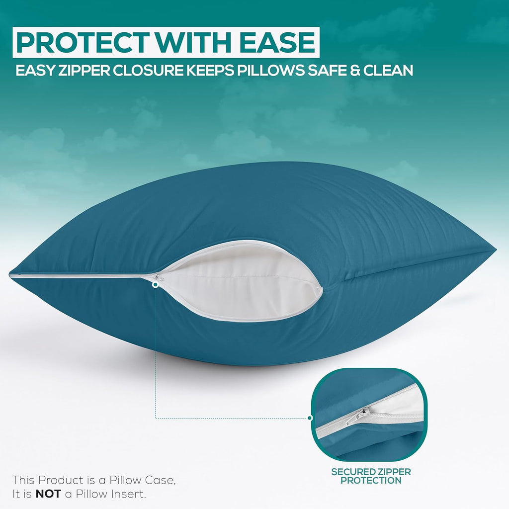 Utopiabedding Utopia Bedding 100% Waterproof Pillow Protectors with Zipper Queen Size (Set of 2), Bed Bug and Dust Mite Proof Zippered Pill…