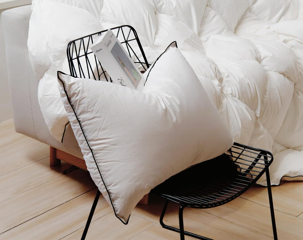 Down Pillows Queen Size Set of 2, Luxury Hotel Collection Fluffy Support Surround Bed Pillows for Sleeping, Cotton Cover, Supportive Down…