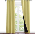 Nicetown Paler Yellow Full Shade Curtain Panels, 37" Wide x 80" Long, Pair of Thermal Insulated & Energy Efficiency Blackout Curtains for L…