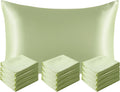 Ntbay 12 Pack Satin Queen Pillowcases for Hair and Skin, Luxurious and Silky Pillow Cases with Envelope Closure, 20 x 30 Inches, Sage Green…