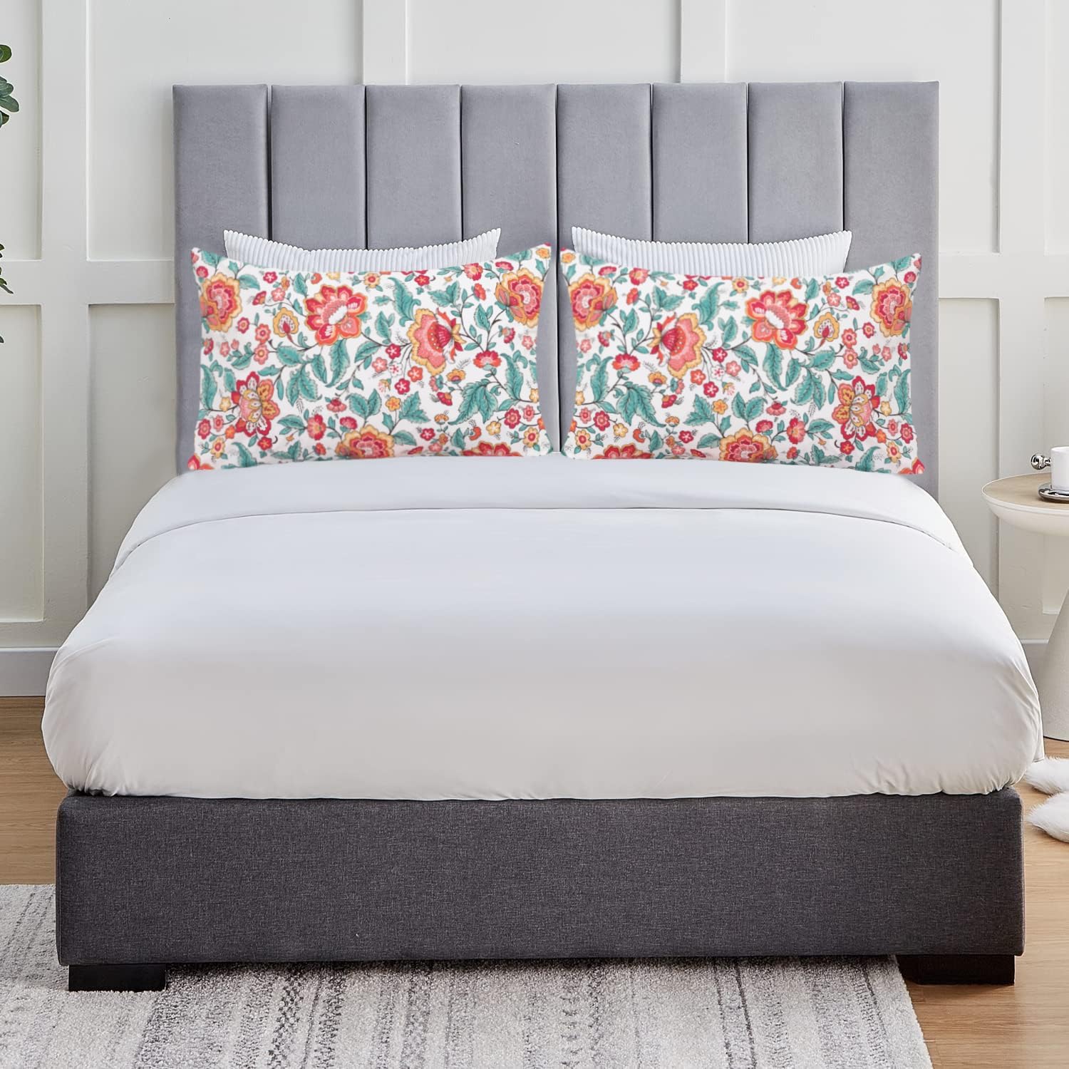 FEATHER & STITCH NEW YORK 100% Cotton 2 Piece King Pillow Cases, 300TC Ultra-Soft Pillowcases with Envelope Closure, Wrinkle- Fade- Stain…