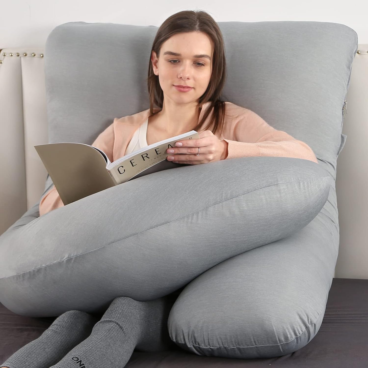Elover Cooling Pregnancy Pillows for Sleeping, U Shaped Full Body Pillow with Removable Cover, Pregnant Women Must Haves, Maternity Essential,…