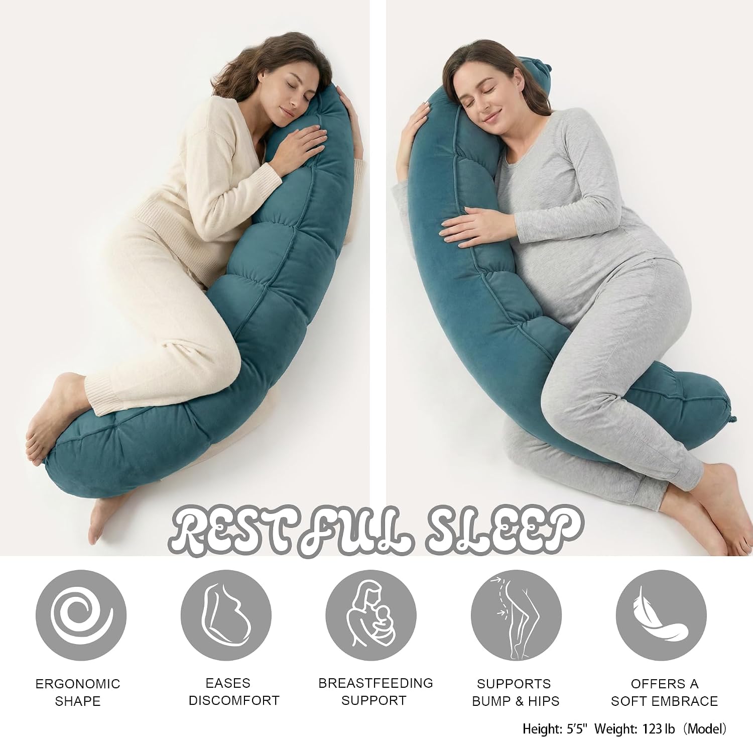 Peallow(Pat. Pend) – Long Round Body Pillow for Adults, Bolster Pillow for Sleeping, Soft and Supportive Pillow for Sleeping & Lumbar…