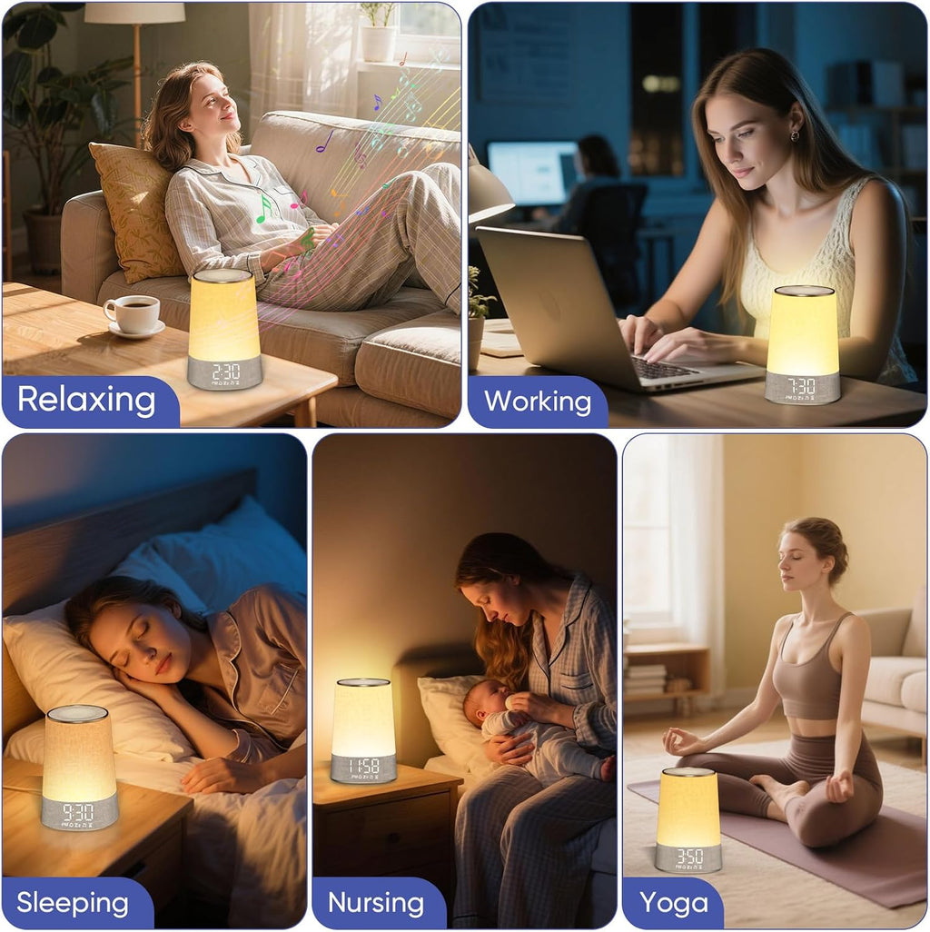 AFEXOA Sunrise Alarm Clock with Wake Up Light, White Noise Machine with 30 Soothing Sounds, Dimmable Display, Night Light for Bedroom…