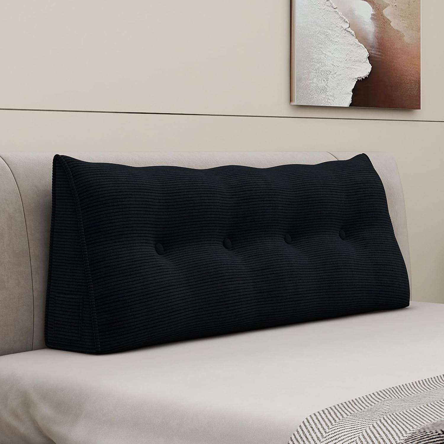 Wedge Pillow Headboard Triangle Bolster Pillow for Sitting in Bed Adults Reading Pillows Backrest, Corduroy Headboard Pillows for Daybed…