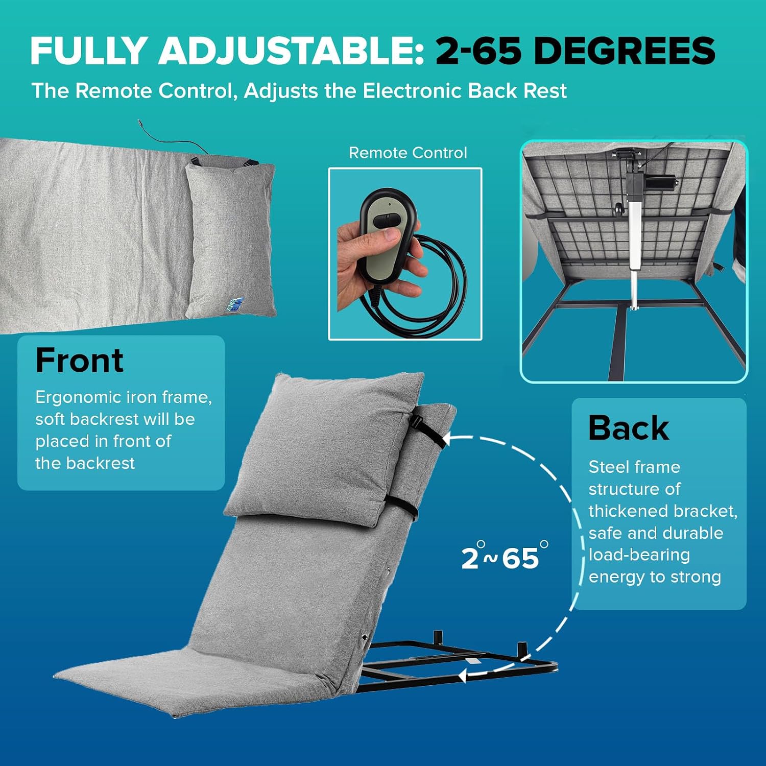 PMT specialized Electric Lifting Backrest for Bed by Mobi-Back, specialized Back Pillow with Electric Pump System, Used by…