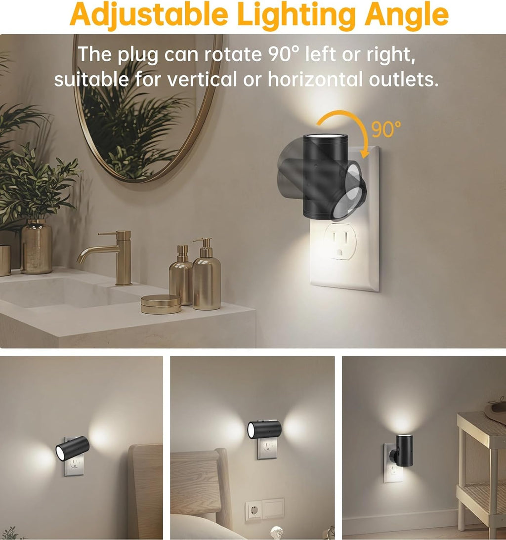 TSEXES LED Night Lights Plug into Wall, Motion Sensor & Dusk to Dawn Sensor, Dimmable 5000K Nightlight with 0-300 lm Adjustable Brightness…