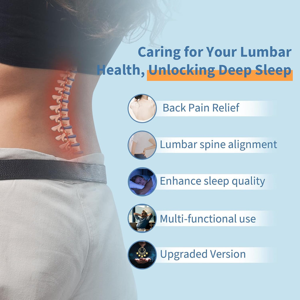 VamorryDirect Lumbar Support Pillow for Bed Relief Back Pain: Lower Back Pillow for Sleeping - Memory Foam Waist Pillow - Back Wedge Bolste…