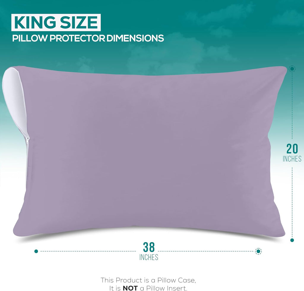 Utopiabedding Utopia Bedding 100% Waterproof Pillow Protectors with Zipper King Size (Set of 2), Bed Bug and Dust Mite Proof Zippered Pillo…