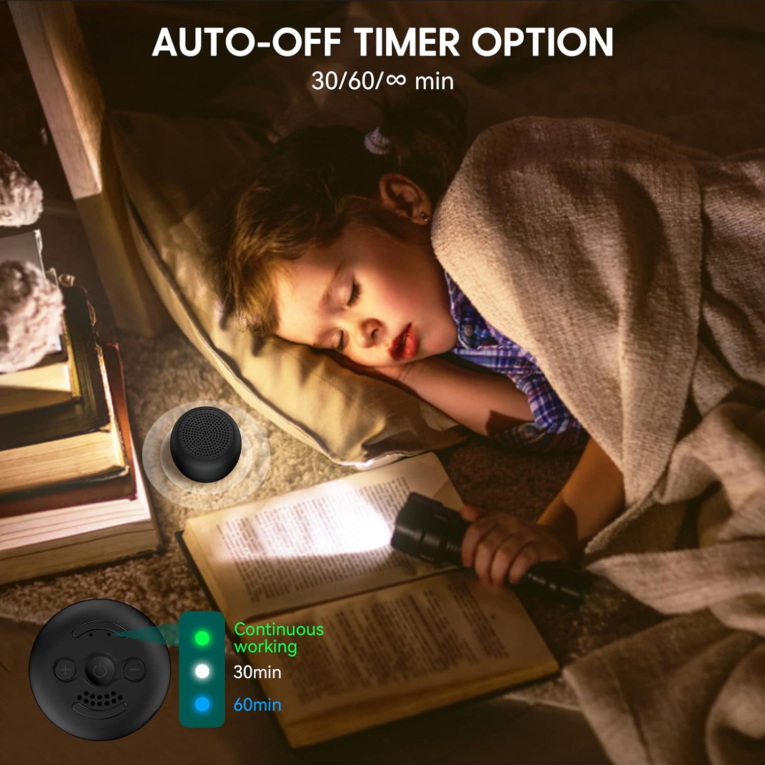 White Noise Machine Babelio Mini Sound Machine for Adults Kids Baby | 15 Non-looping Sounds | Timer | Easy to Pocket and Travel - Black…