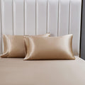 Lcbd Standard Size Satin Pillowcase for Hair and Skin, Taupe Silk Satin Pillowcases Set of 2, Satin Cooling Pillow Covers with Envelope Clo…
