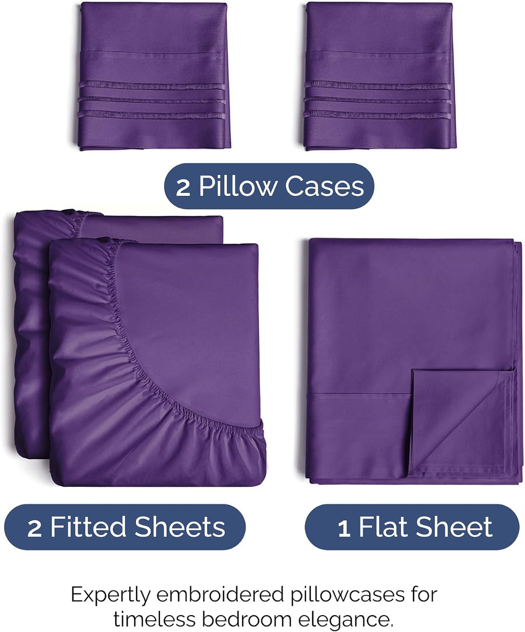 Split King Size 5 Piece Sheet Set - Comfy Breathable & Cooling Sheets - Hotel Luxury Bed Sheets for Women & Men - Deep Pockets, Easy-Fit…