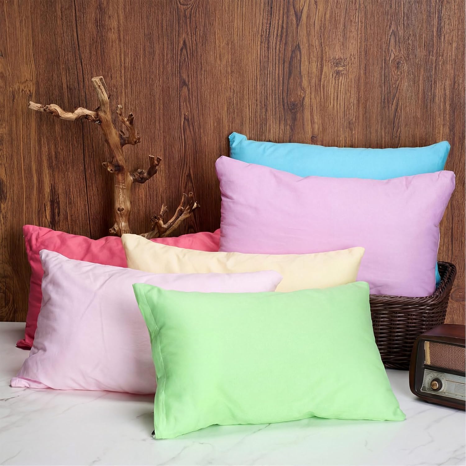 Kigley 6 Pack Mini Pillows for Daycare 9.1 x 13.8'' Small Travel Soft Breathable Cotton Pillow for Kids School Nap Travel Pet Neck Lumbar…