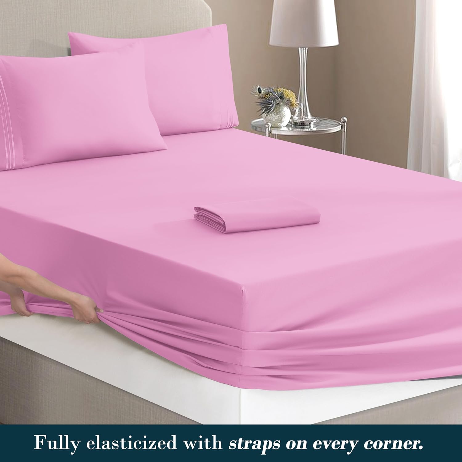 MocassiLuxuryBedding Mocassi Twin XL Size 4-Piece Bed Sheet Set - 1800 Hotel Quality Microfiber 18-24 Inches Extra Deep Pocket Fitted Sheet…