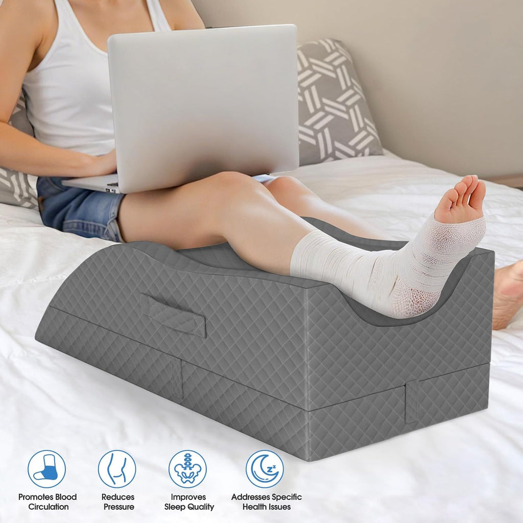 TranquilRelax TranquilRelax Leg Pillow, Leg Elevation Pillow with Pad and Memory Foam, Height Adjustable Bolster Pillow for Legs, Le…