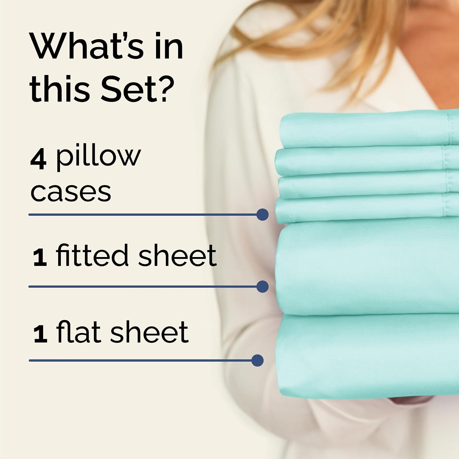 Queen 6 Piece Sheet Set - Comfy, Breathable & Cooling - Hotel Luxury Bedding for Women, Men, Kids, Teens & Children - 1 Flat & 1 Fitted…