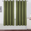 Lemomo Olive Green Thermal Blackout Curtains/52 x 72 Inch/Set of 2 Panels Room Darkening Curtains for Bedroom 72 Inch Green