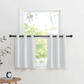 Nicetown Faux Linen Valances, Short Cafe Curtains Kitchen Tiers, Room Darkening Small Window Curtains Treatment Grommet Top for Bathroom/Ba…