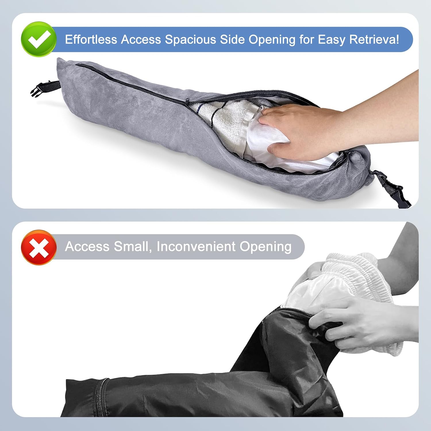 2Pack Stuffable Travel Pillow for Extra Luggage, Velvet Travel Neck Pillow with Adjustable Neck Size, Fits About 6 T-Shirts Travel…