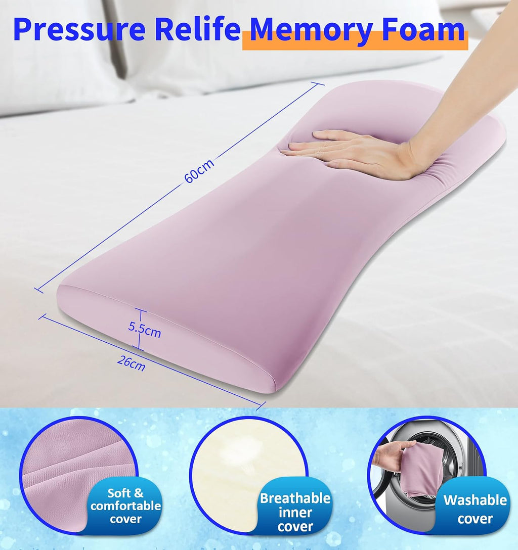 VamorryDirect vamorry Lumbar Support Pillow for Bed – Memory Foam Waist Pillow with Cooling Cover for Comfortable Back Support – Bolster Pi…