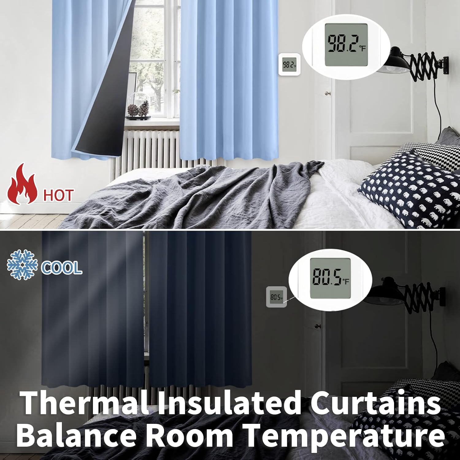 BGment Full Blackout Curtains with Thermal Insulation Liner Curtains 90 Inches Long, Rod Pocket and Back Tab Double Layer Room Darkening…
