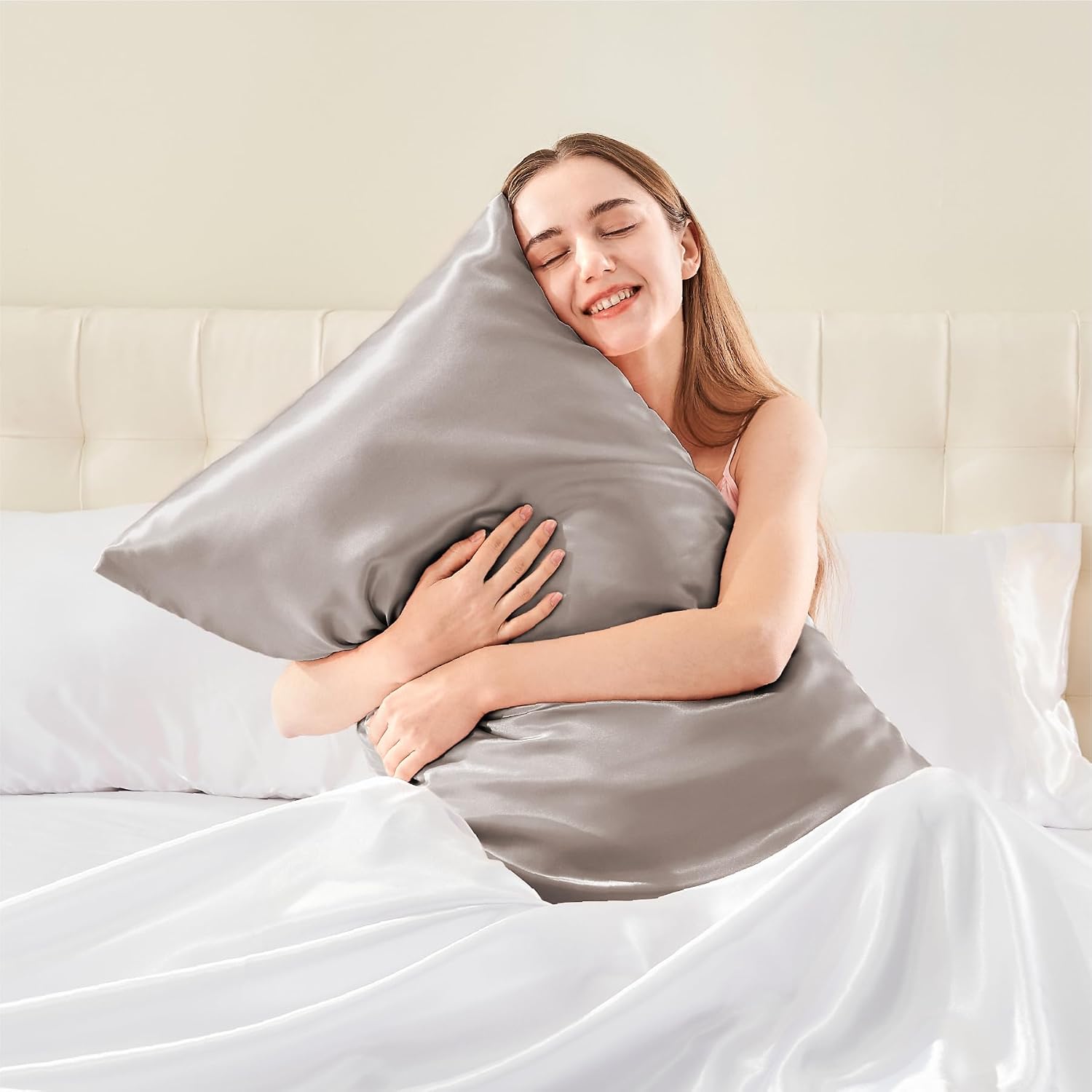 Bedelite Satin Body Pillow Cover, Super Soft and Cooling Body Pillow Pillowcase for Hair and Skin, Breathable Silky Full Long Pillowcase Co…