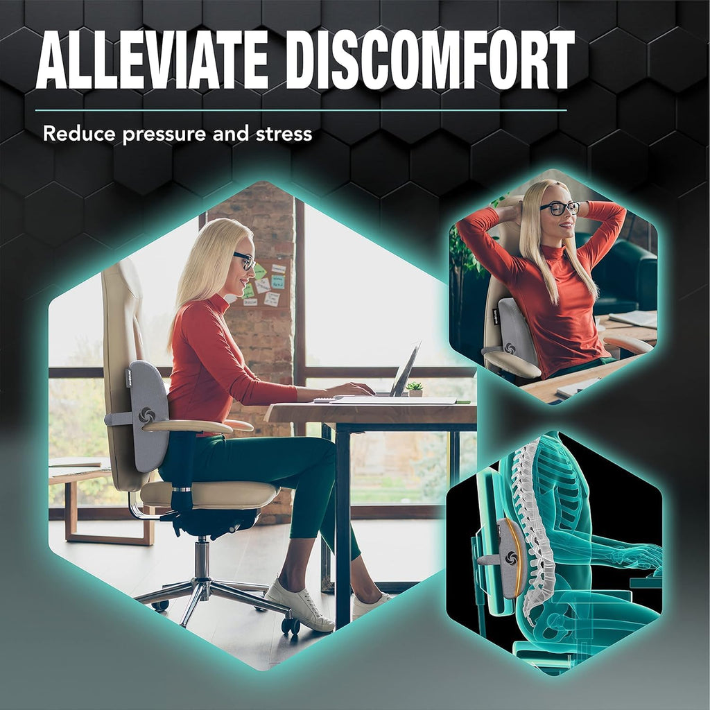 Samsonite Memory Foam Lumbar Support Pillow for Office Chair, Gaming Chair & Car Seat Automotive Use, Ergonomic Back Cushion, Work from…