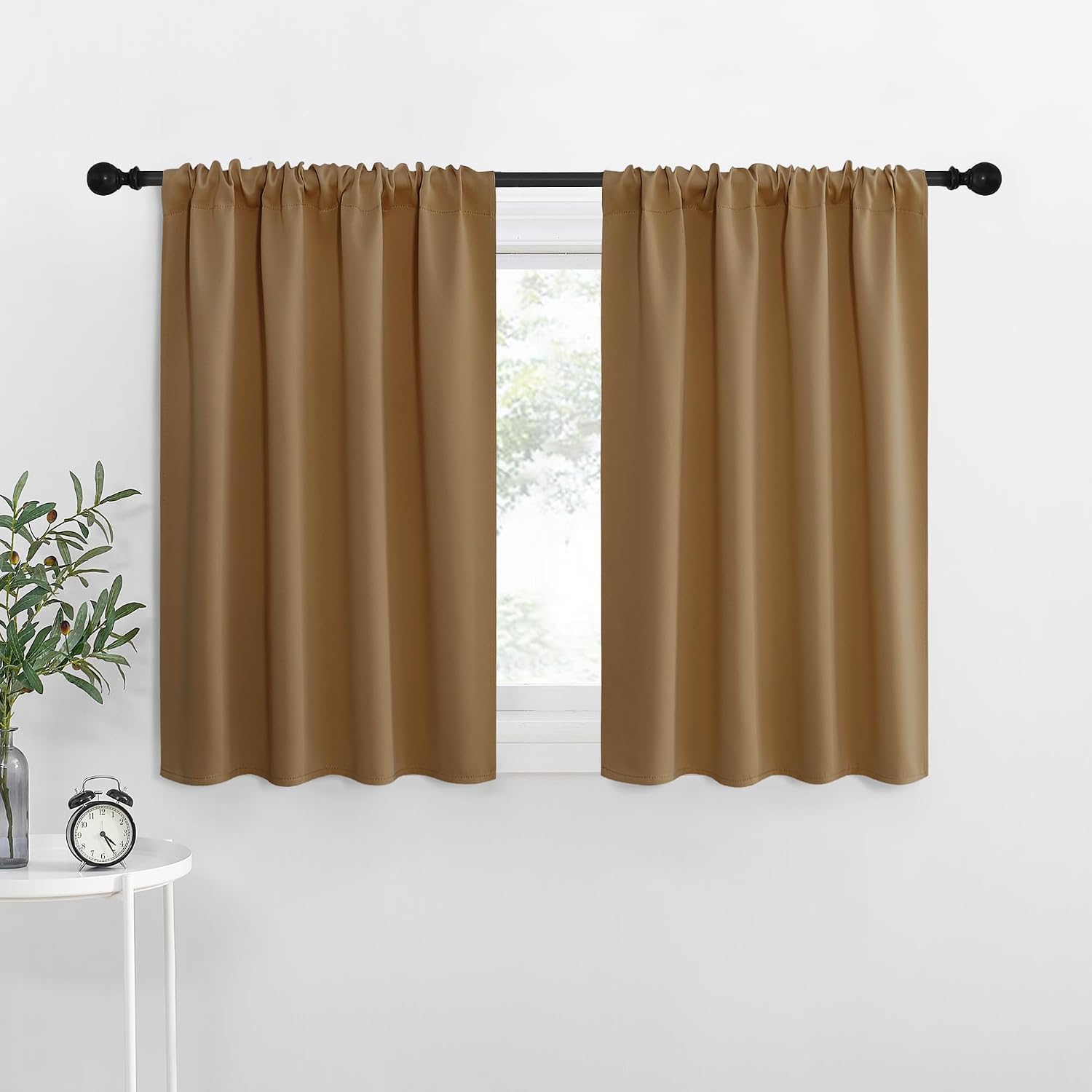 NICETOWN RV Blackout Curtains for Camper Windows, Gold Brown, 42" x 36", Set of 2, Kitchen Curtains, Short Blackout Drapes, Thermal…