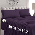 MocassiLuxuryBedding Mocassi Cal King Size 4-Piece Bed Sheet Set - 1800 Hotel Quality Microfiber 18-24 Inches Extra Deep Pocket Fitted Shee…