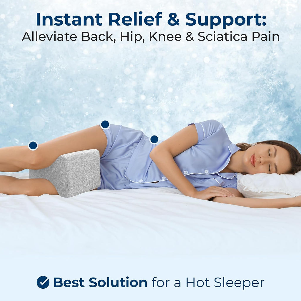 5Starsunited 5 STARS UNITED Large Knee Pillow for Side Sleepers - Hip, Memory Foam Leg Cushion for Side Sleeping - Between Legs Pillow for…