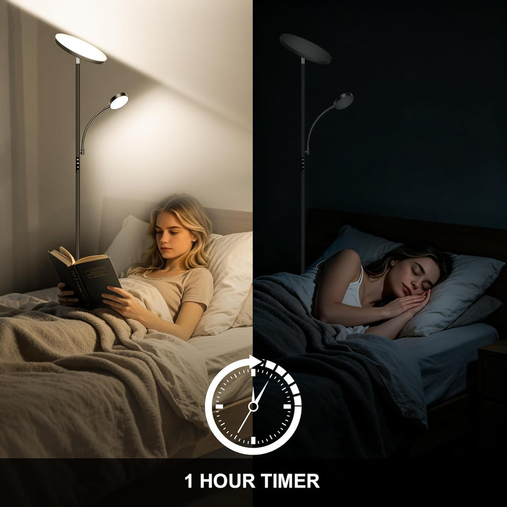 Floor Lamp-42W/4200LM Super Bright Floor Lamp, Dimmable 2-in-1 LED Floor Lamp for Bedroom, Torchiere Floor Lamps with Remote & Touch…