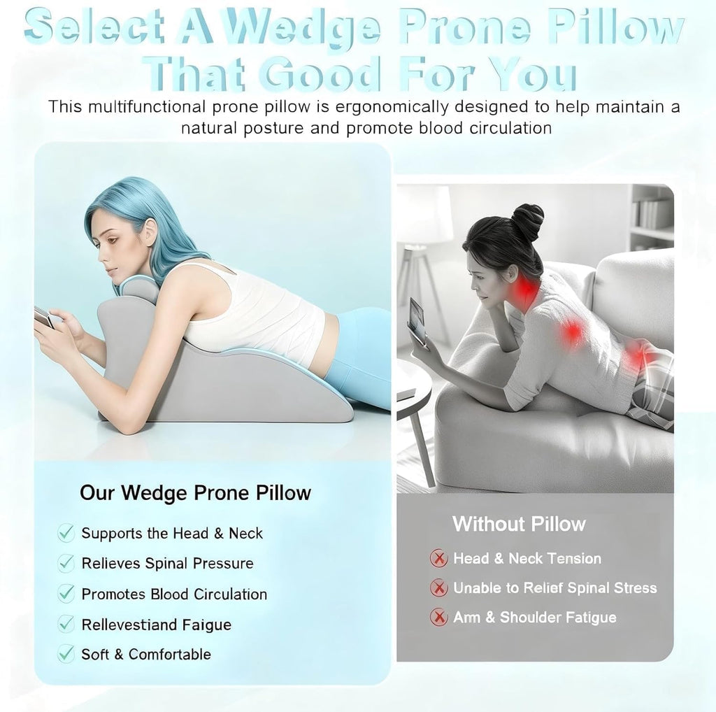 Yukashop Large Body Pillow, Couples Pillow,27°Angle Perfect Position Wedge Pillow Ergonomic Contoured Support, Multi-Functional Memory Foam…