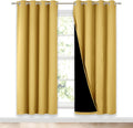 Nicetown Bright Yellow Full Shade Curtain Panels, Pair of Energy Smart & Noise Blocking Out Blackout Drapes for Dining Room Window, Thermal…