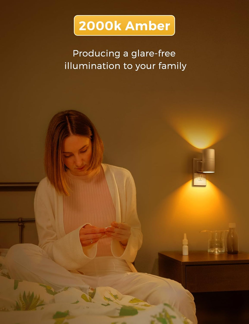 L LOHAS LED Night Light, Amber Nightlight, Dimmable Night Light 100LM, Light Sensor, Yellow Nightlight, Sleep Light for Kids, Soft & Warm…