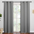 NICETOWN Thermal Insulated Grommet Blackout Curtains for Office, Kids Window Drape Panel for Nursery, Privacy Short Curtains (Silver…