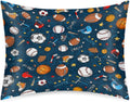 Satin Pillowcase for Hair and Skin Cartoon Baseball Football Sport Soft Silk Pillow Case with Envelope Closure Cooling Pillow Cases Slip…