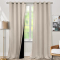 BGment Thermal Insulated 100% Blackout Curtains for Bedroom with Black Liner, Double Layer Full Room Darkening Noise Reducing Grommet Curta…