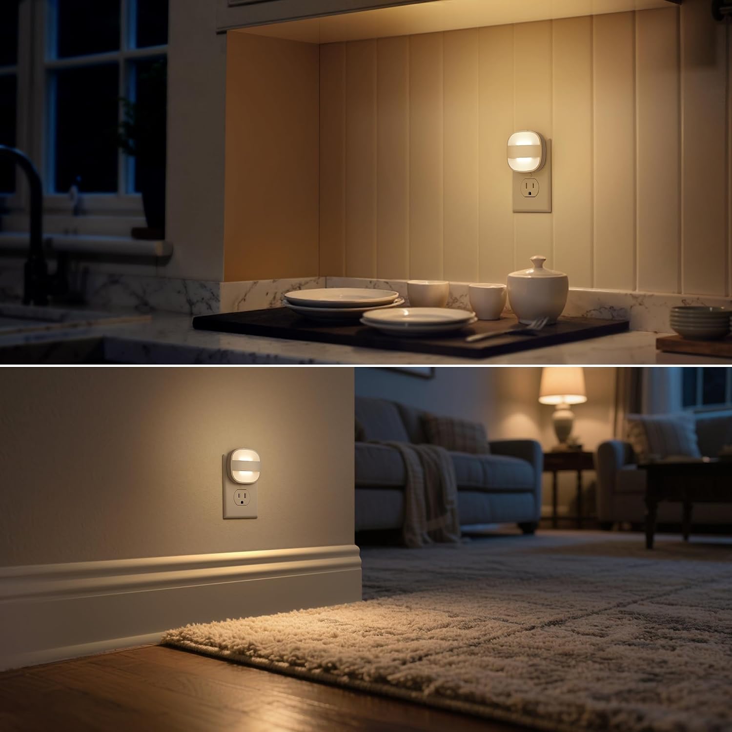 DORESshop Led Night Lights Plug Into Wall, 4 Packs Foldable Plug in Night Light Portable Dimmable Mini with Dusk to Dawn Sensor, 3000K…
