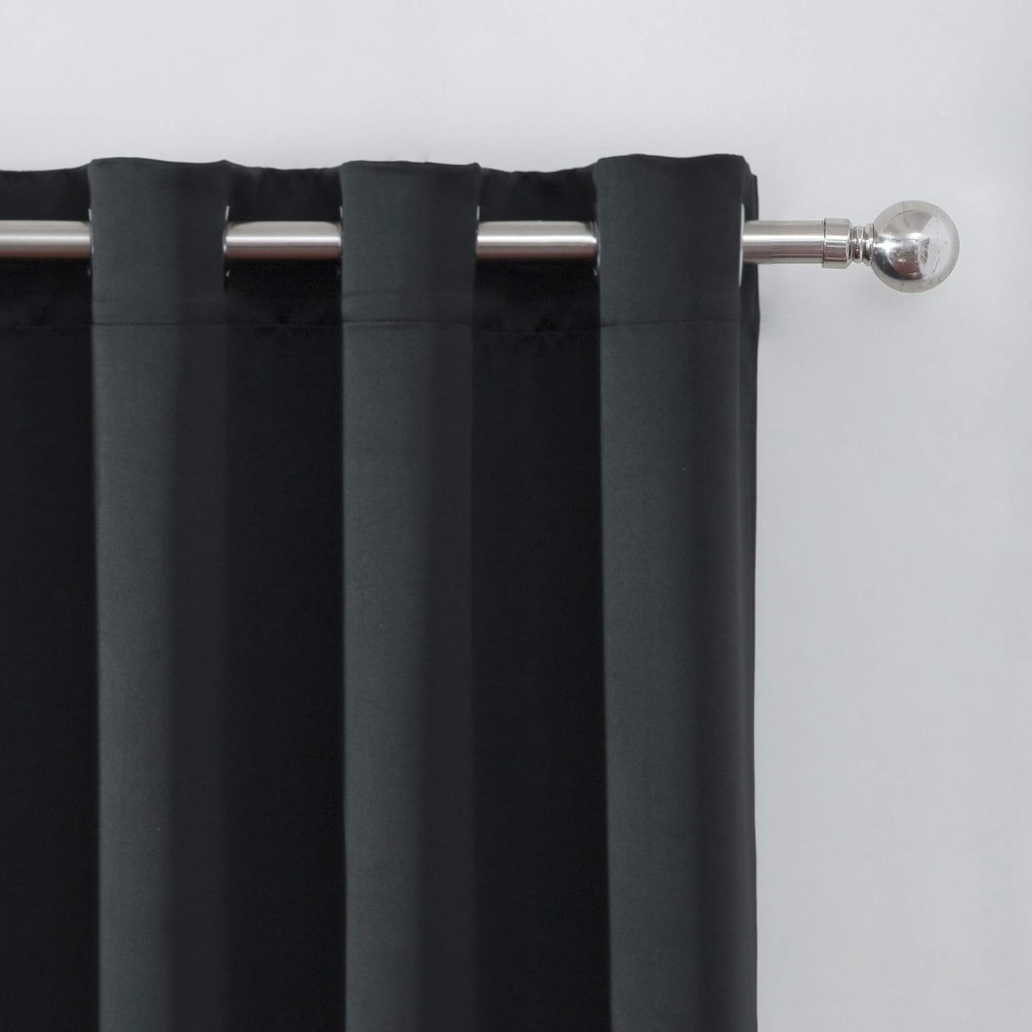 Lemomo Blackout Curtains 66 x 84 inch/Black Curtains Set of 2 Panels/Thermal Insulated Room Darkening Bedroom Curtains 84 inch Black