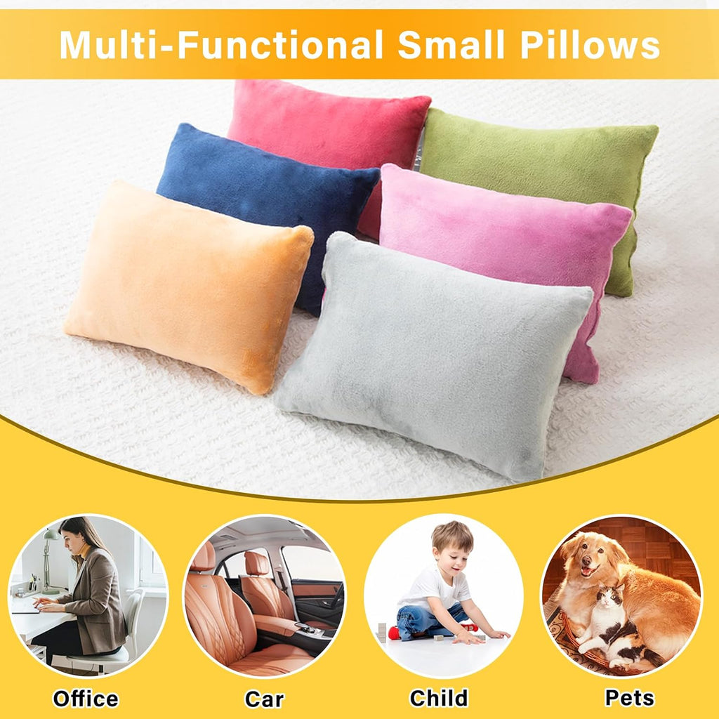 1 MIDDLE ONE 2 Pack Small Pillow, Memory Foam Mini Pillow 11 X 7 Inches for Travel, Sleeping, Nap and Neck, Knee, Lumbar Support, Tiny…