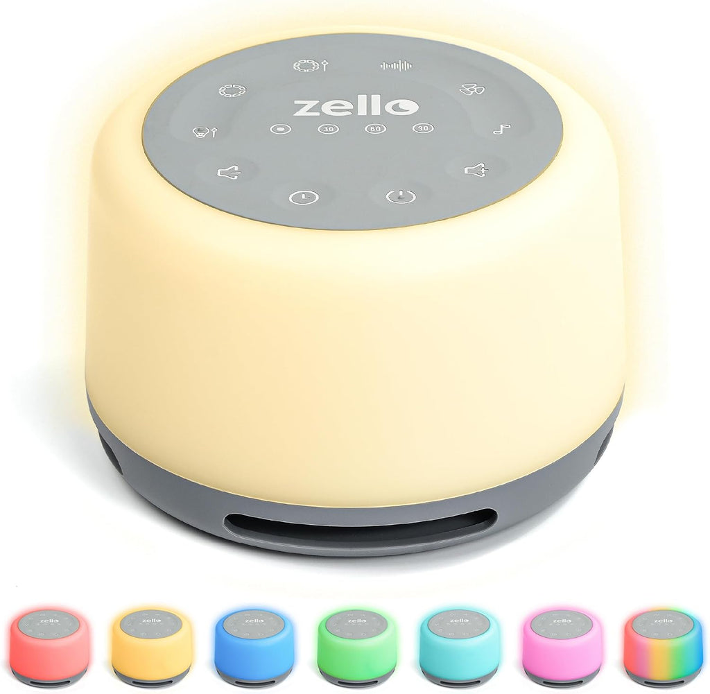 Lumi Zello | Original White Noise Machine for Babies & Adults | 30 Sounds | 7 Colour Night Light | Sleep Timer | USB Rechargeable | White N…